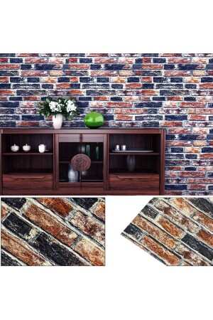 MNZ-70x38cm 3d مظلمة زرقاء الطوب البلاط نمط اللاصق الذاتي ورق الجدار الفلفل - Renkli Duvarlar