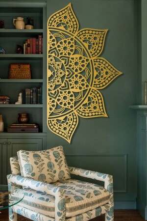 MNZ-78*147 سم - ذهب - معدني رسم اسلامي منمالة جدارية - رسم اسلامي رسم معدني - Wam163 - Wall Art İstanbul