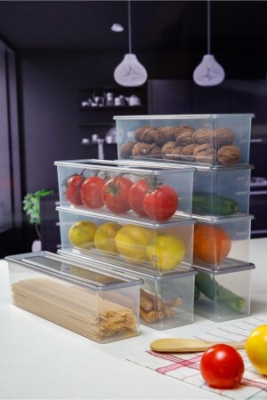 MNZ-8 حاويات تخزين دخان ضيقة طويلة شفافة 0099 - ray plastik