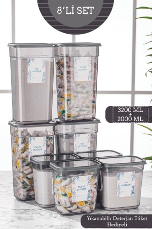 MNZ-8 قطع كلوف ميغا سميكة مسحوق وجبة تخزين المواد المضافة حاوية تخزين مستطيل صندوق تخزين 2 Lt-3.2 Lt MCH - Meleni Home