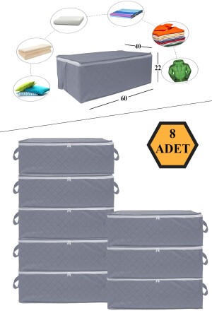 قطعة MNZ-8 - قاعدة السرير الكبيرة والكراسي نوع السرير حقيبة تخزين 60x40x22 (ANTHRACITE) - Nutex