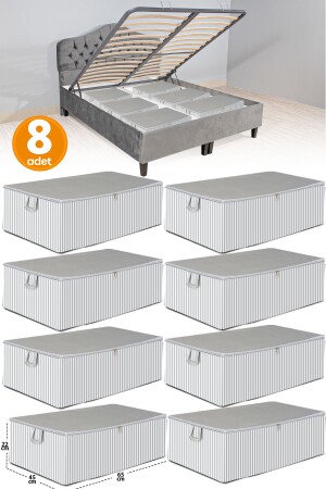 MNZ-8 قطع - الأنتراكيت مطبقة مقياس كبير قاعدة السرير والكراسي نوع السرير حقيبة تخزين 65 x 45 x 22 سم - Serstil