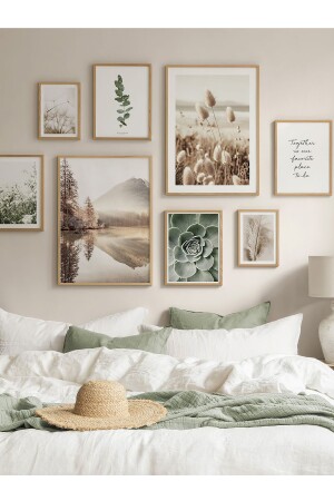 MNZ-8 قطعة إطار خشبية نظرة MDF طاولة مجموعة - Artavessa Gift&Home