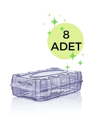 MNZ-8 Pack Navy Blue شفاف صندوق الأحذية المرأة الممتاز MRD726 - Gretta