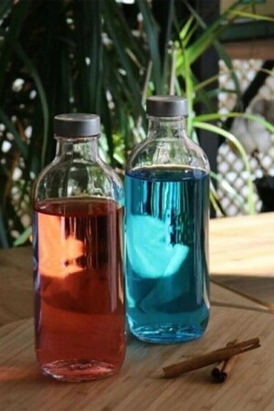 MNZ-80355 إيقونيك 2 قطعة زجاجي كرافة جاج مع غطاء حليب مشروبات مشروب شديدة النعاسة علبة ماء مجموعة 570 سي سي K - Paşabahçe