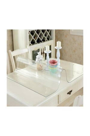 MNZ-80x130 غطاء طاولة من PVC شفاف 1.7 مم سمك كالشاشة طاولة كوفي شفافة طاولة مقهى واقية غطاء زيت PRA-927315 - Emek