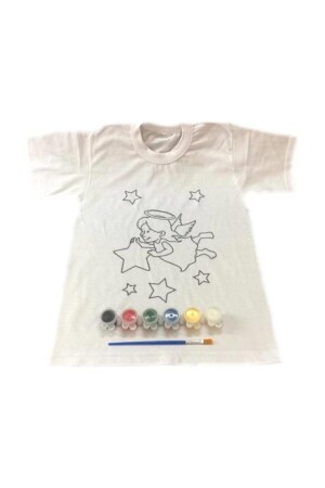 MNZ-8-9 سنوات قميص طلاء مجموعة + طلاء الأنسجة + فتاة ملاك نمط 0jat0196-3 - Joy and Toys