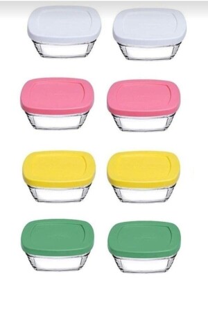 حاوية تخزين MNZ-8-piece مع غطاء وجبة الإفطار مجموعة 968402 - Paşabahçe