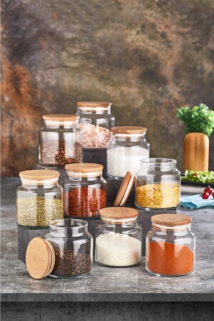 MNZ-9 قطع 300 مل زجاجي وعاء العطور مع غطاء الخيزران مخزن تخزين العطور رف fbzhome300mlbm - FBZhome