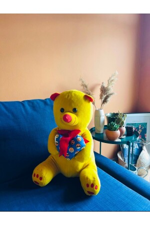 MNZ-90 Cm قوس ربطة الايموجي نمط بلوش صفراء دب Teddy Bear - 100% Emojia المحلية TYC00808066445 - GELİNHOMES