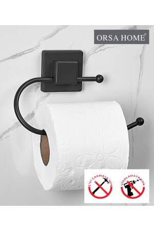 MNZ-903 مربع ملصق WC حامل ورق مات أسود - ORSA HOME