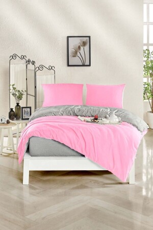 MNZ-90x190 ملون صلب غطاء واحد من الغطاء مع الأوراق المطوية الرمادية الوردية HCFTYON090 - HOMENUP