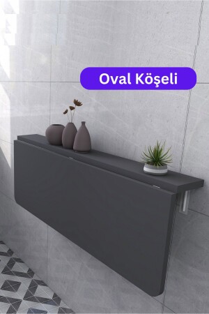 MNZ-90x60 سم طوالي زاوية ألوان الأنتراكيت الجدار مقعد طاولة تناول الطعام مع الرفوف الثابتة - Kydonia Home