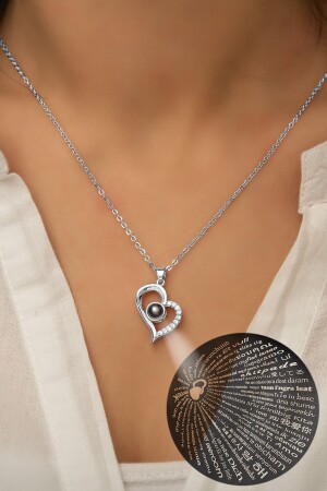 MNZ-925 سبرينغ روديوم فضي معصومة مع أحبك مكتوبة في 100 لغة - Uvps100421 UVPS100421 - Papatya Silver