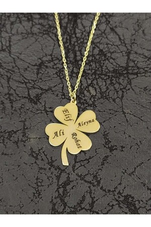 MNZ-925 الفضة السترلينغ 4 ورقة النجم اسم شخصية عنق طول 45 سم إسمل 104 - Ziu