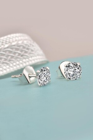 MNZ-925 الفضة الفضائية 4 مم حلقة أذن معصومة من حجر الزيركون - Jelux Silver