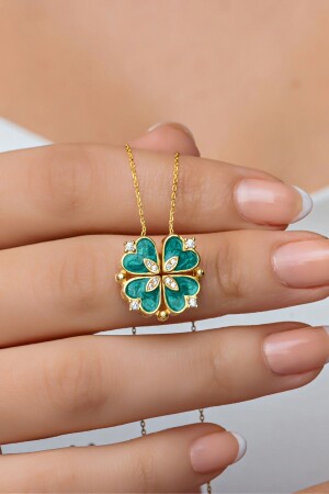 MNZ-925 مغناطيس فضي نجمي قابل للتنزع ذهبية خضراء الميكرو 4 قلب النجمة عنق NRZ998876 - NEREZE