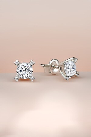 MNZ-925 سدرلينغ فولاذي زيركون 5.0 مم نجوم واحدة حجر الماسة معصومة الأذن الفضية JLX-KUP129 - jelux silver