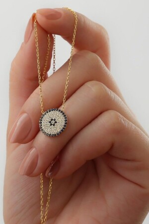 MNZ-925 الفضة الفضائية الشرير العين ذو حبل زيركون حجر عنق 6735 - SILVANO