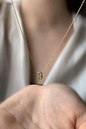 MNZ-925 الفضة النقدية ثلاثية الأبعاد حرف B قلادة طول 42 سم AZR101 - Ziu