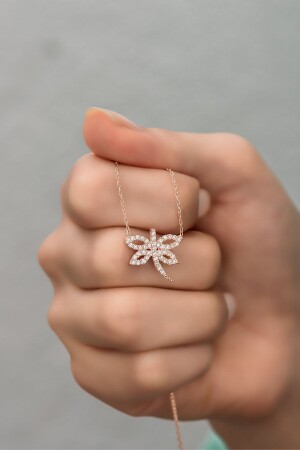 MNZ-925 سبرلينغ الفضة وردة زيركون الحجر Dragonfly قلادة NRZ99267 - NEREZE