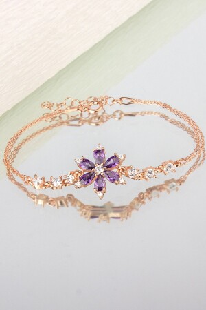 MNZ-925 سبرينغ فولاذ نركيسوس الزهرة سوار - الأرجواني - Else Silver