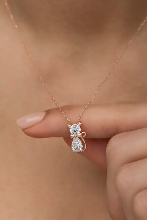 MNZ-925 سبرينغ الفضة البيضاء زيركون الحجر القط عنق - Nereze