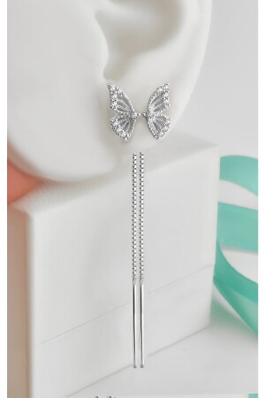 MNZ-925 أرنقات سلسلة حجر زيرلون طراز طائر الفضة الروديوم - Jelux Silver