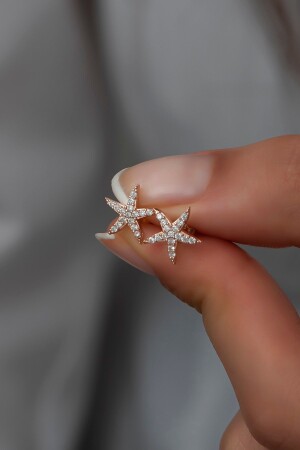 MNZ-925 أرنقات نجوم بحرية من الفضة الفضية - Nereze