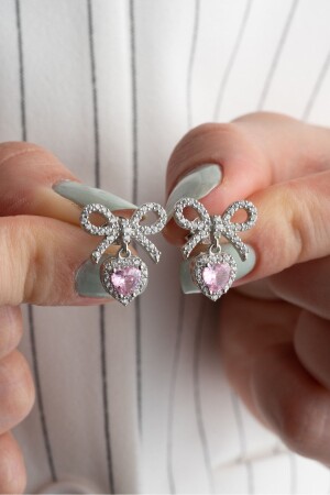 MNZ-925 أذن القوس القلب الفضية - Silvano Jewelry