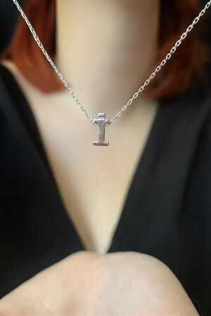 MNZ-925 جنيه استرليني ثلاثي الأبعاد الفضة مطبقة الخط I رقبة طول 42 سم EMNE110 - Ziu