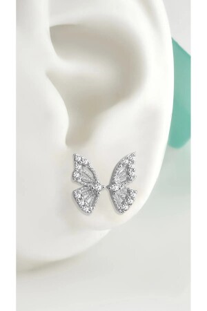 MNZ-925 نموذج الفضة الفضائية الفراشة زيركون حجر الأذن JLX-KPL0013 - jelux silver
