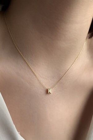 MNZ-925 الفضة النقدية ثلاثية الأبعاد حرف K قلادة طول 42 سم AZR111 - Ziu