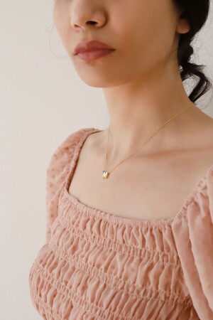 MNZ-925 الفضة النقدية ثلاثية الأبعاد حرف M رقبة الفضة للمرأة مع العيون MNMSM01 - Minamis Silver