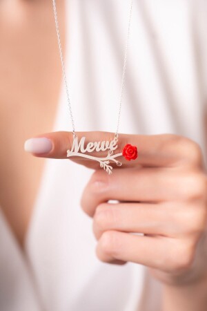 MNZ-925 سبرينغ الفضة المرجانية وردة تصميم اسم العنق MIALS97 - Mialosi