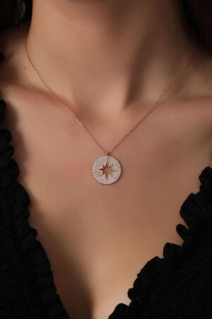 MNZ-925 سدرلينغ فليبر تشين وردة مزججة زيركون الحجر النموذج النجم القطبي عنق MMM-KKK-000-111 - Bilsen Store