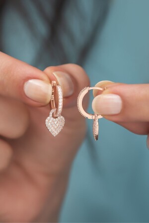 MNZ-925 سبرلينغ الفضة الزيركون الحجر الأذن القلب NRZ99273 - NEREZE