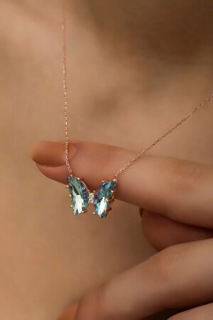 MNZ-925 سبرينغ فليبرين أكوامارين حجر فراشة عنق NRZ998371 - NEREZE