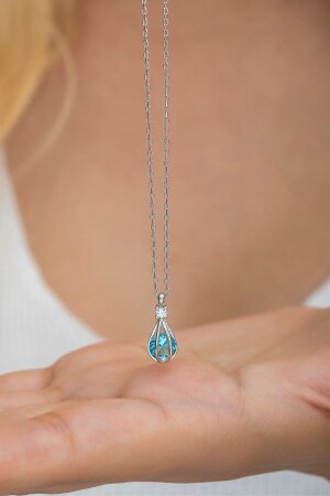 MNZ-925 سبرينغ الفضة الماكورين حجر بالون عنق NRZ998523 - NEREZE