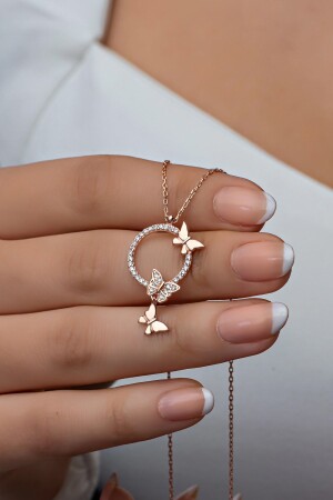 MNZ-925 تصميم حلقة فضية ناجحة الحب الفراشات عنق NRZ998866 - NEREZE