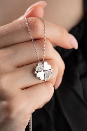 MNZ-925 مغناطيس فضي نجمي قابل للتنزع روديوم كلوفر عنق NRZ999184 - NEREZE