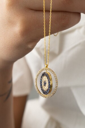 MNZ-925 الفضة النقدية اسم العين الشريرة العنق المزدوج الجانب NZRLYLDZ002 - SILVANO