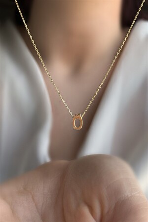 MNZ-925 الفضة النقدية ثلاثية الأبعاد حرف O قلادة طول 42 سم AZR115 - Ziu