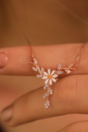 MNZ-925 قلادة ديزي فضية من الفضة على فرع RVZ-2158 - LINTERNA