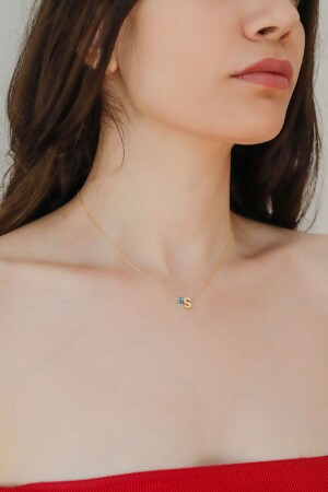 MNZ-925 سبرينغ فولاذي امرأة رقبة فضية مع ثلاثية الأبعاد S حرف مع العيون MNMSS01 - Minamis Silver