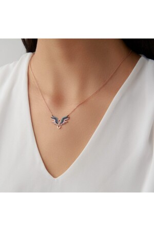 MNZ-925 سدرلينج روز مزق اللانهاية ملاك جناح الفضة عنق SGKL293 - Siset Gümüş