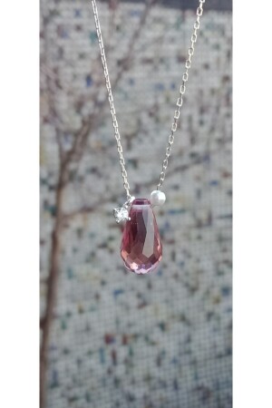 MNZ-925 سدرلينغ فولاذي لؤلؤة زينة الماسة Solitaire تغيير اللون الأصلي زلتانيت حجر العنق IPZ-00001 - Bilsen Store