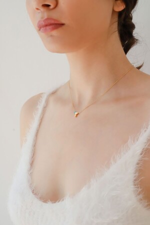 MNZ-925 سبرينغ فولاذي عنق فضي للنساء مع ثلاثية الأبعاد T حروف وعيون MNMST01 - Minamis Silver