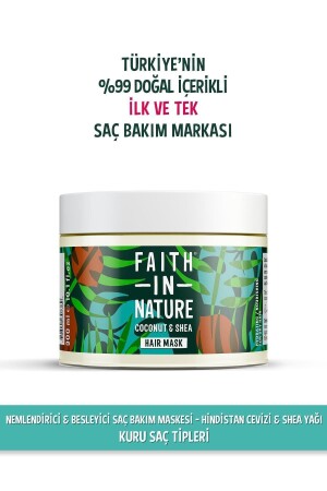 MNZ-99% مرطبة طبيعية ومغذية كشف الشعر قناع جوز الهند و زبدة الشاي للشعر الجاف - Faith In Nature