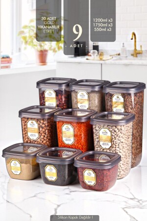 مجموعة حاويات تخزين الطعام المسموحة بالشكل مربع MNZ-9-piece - Kitchen Life